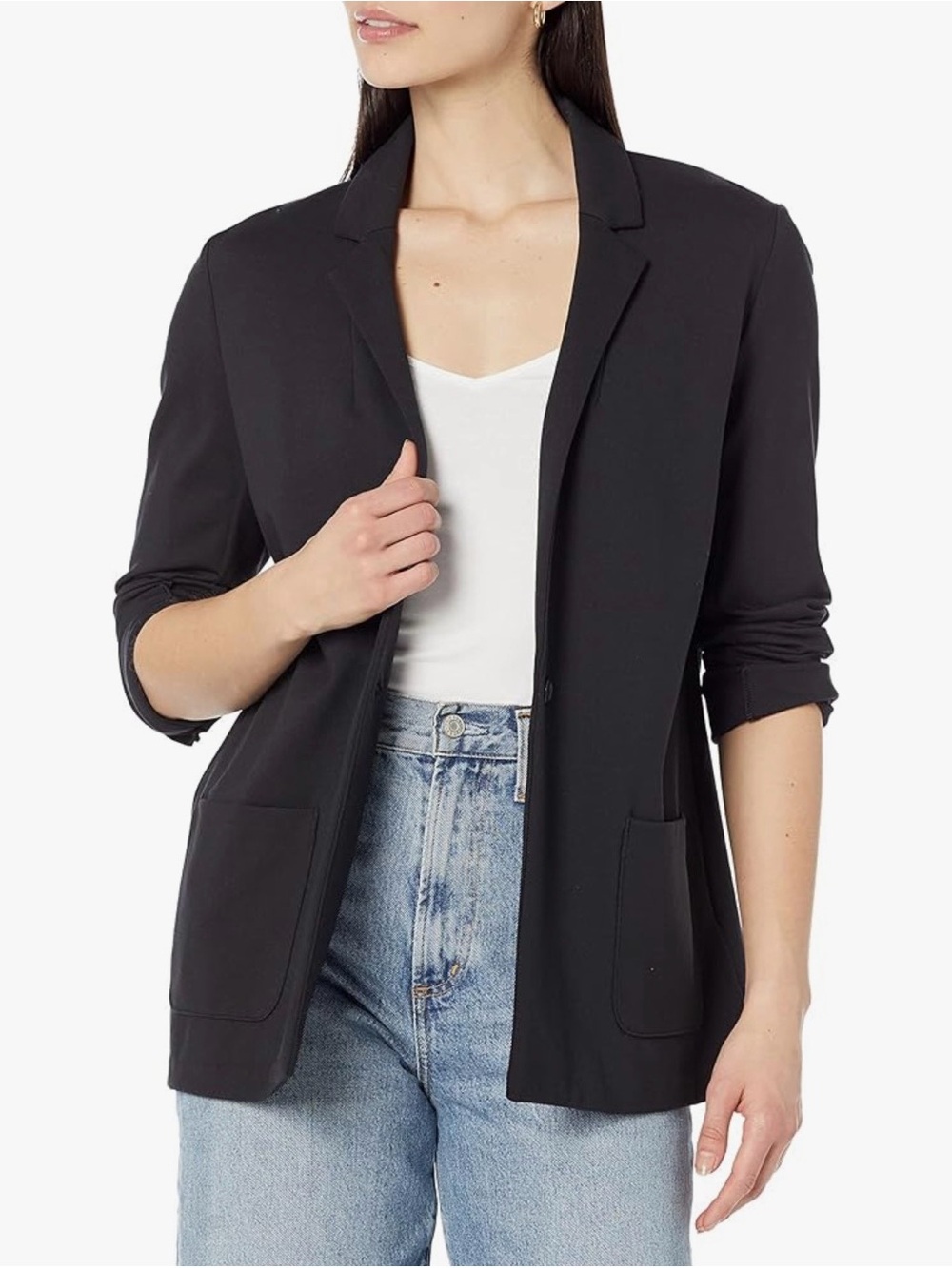 Amazon Essentials Black Open-Front Women's Blazer
